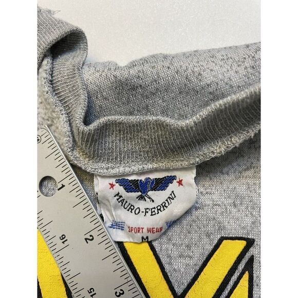 VINTAGE Team Sports By Mauro Ferrini Sweatshirt Men Medium Gray 80s 90s - Picture 7 of 9
